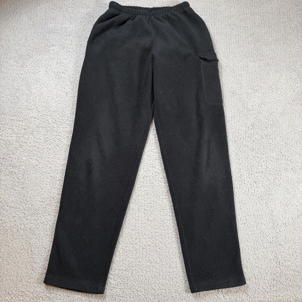 Vintage Any Mountain Gear Black Fleece Pants M Made in USA Malden Polarfleece